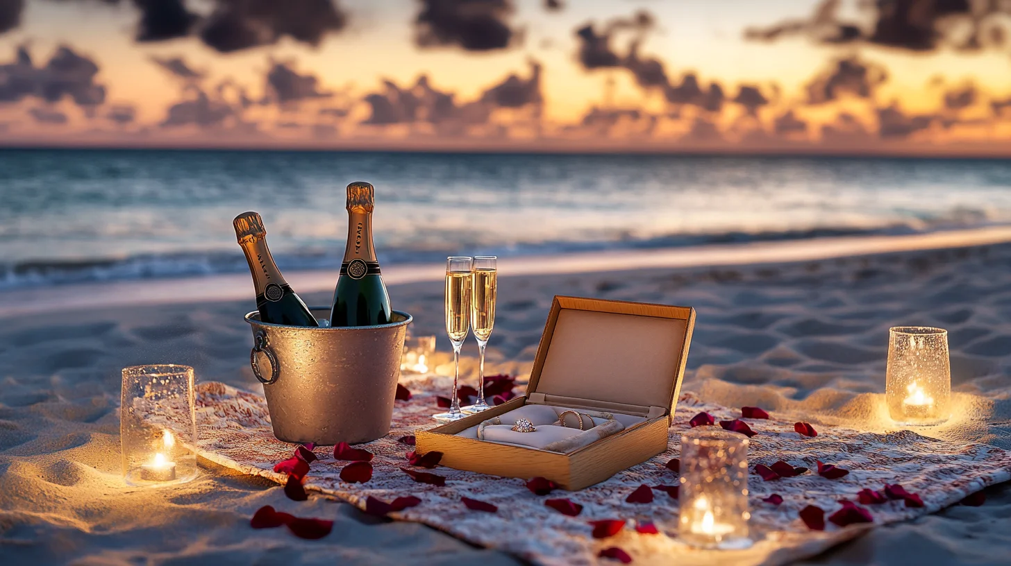 demande en mariage plage