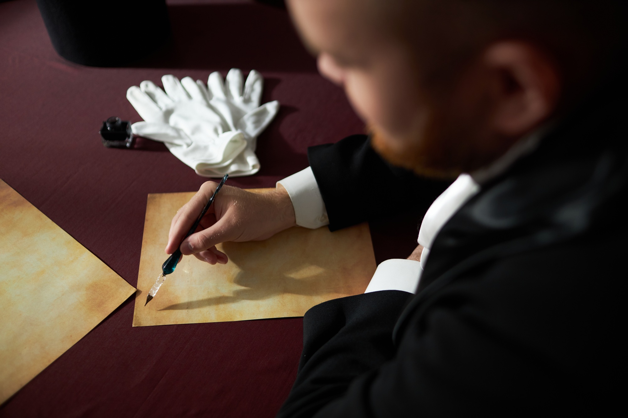 Gentleman Writing Letter on Parchment