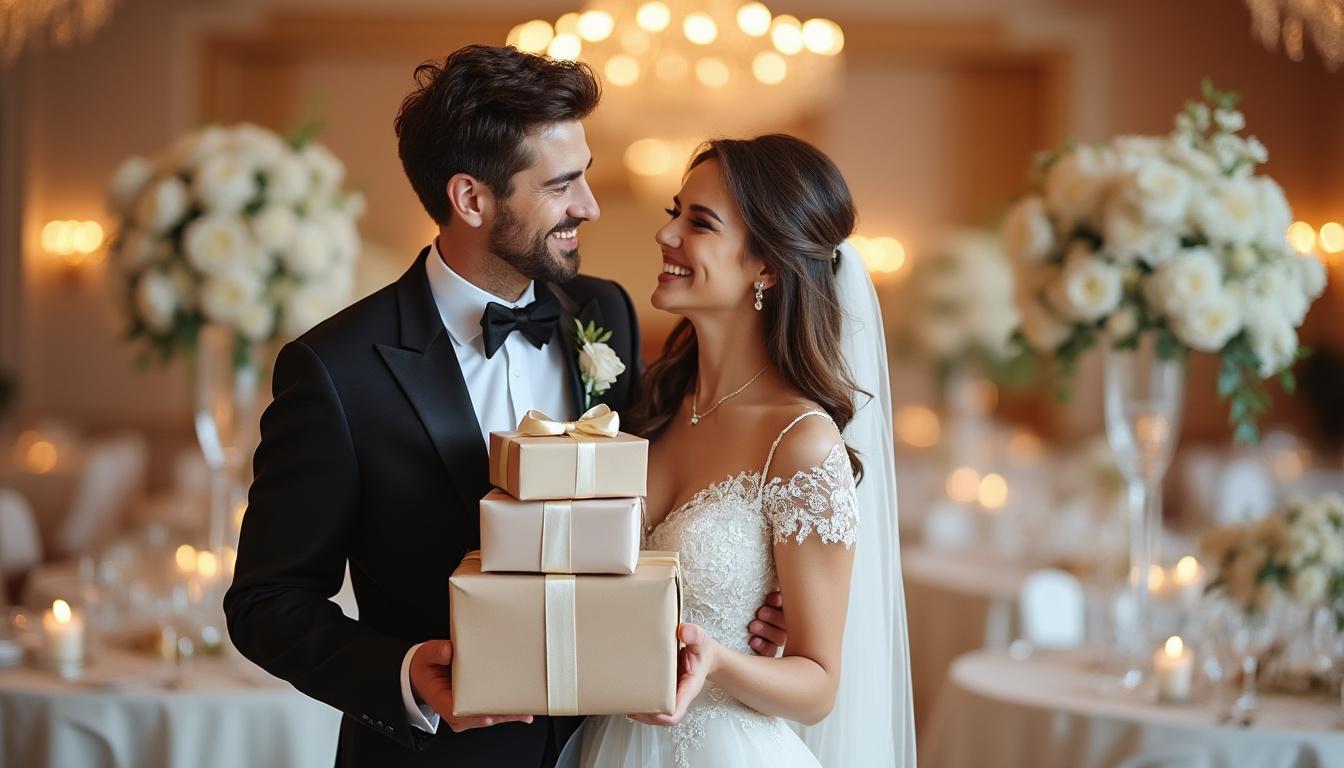 découvrez notre guide complet sur les cadeaux de mariage ! trouvez l'inspiration pour offrir le présent parfait, adapté aux couples et à leur personnalité. que ce soit un cadeau traditionnel ou une idée originale, nous vous aidons à faire le meilleur choix pour célébrer cet événement unique.