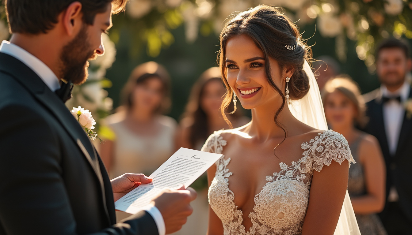 découvrez pourquoi envoyer un texte à votre mari le jour du mariage est essentiel pour exprimer vos sentiments profonds, renforcer votre complicité et débuter cette nouvelle étape avec émotion et amour.