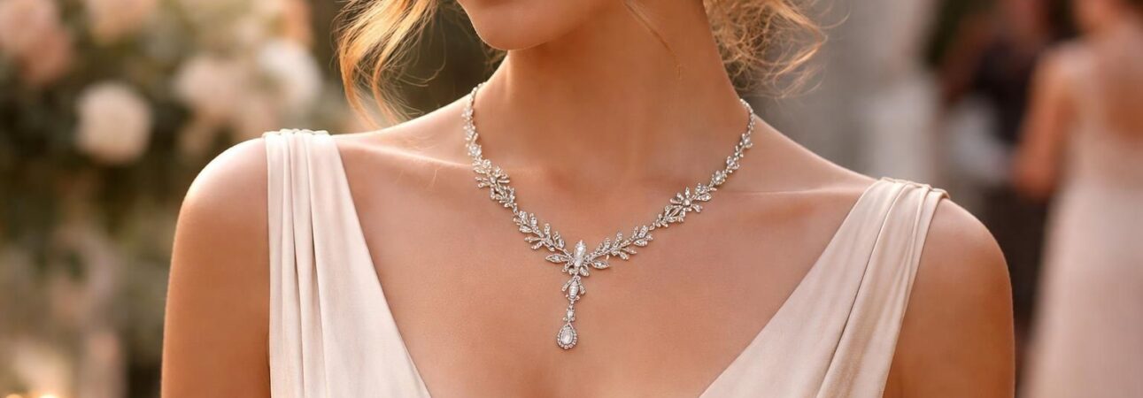 découvrez notre sélection de colliers pour invitées de mariage avec décolleté en v, conçus pour sublimer toutes les formes et mettre en valeur votre élégance lors de cet événement spécial.