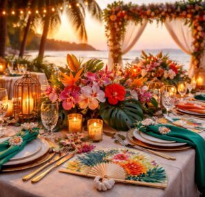 découvrez les accessoires indispensables pour réussir votre mariage sur un thème exotique et créer une ambiance unique et mémorable.