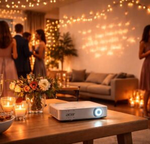 diffusez en direct les messages des invités lors de votre réception grâce au mini vidéoprojecteur acer, pour une ambiance conviviale et interactive.