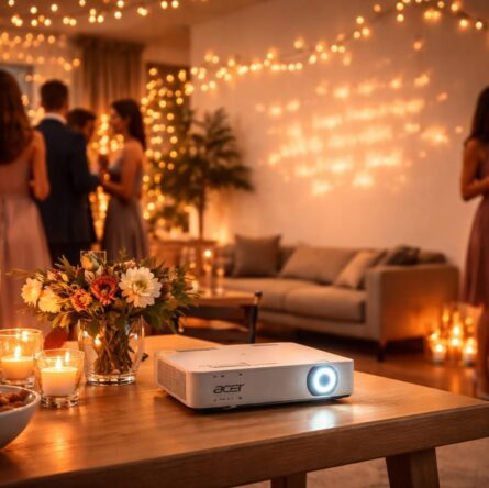 diffusez en direct les messages des invités lors de votre réception grâce au mini vidéoprojecteur acer, pour une ambiance conviviale et interactive.