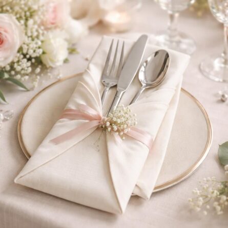 découvrez le guide ultime pour réaliser un pliage de serviette avec range-couverts élégant, parfait pour sublimer la décoration de votre mariage et impressionner vos invités.