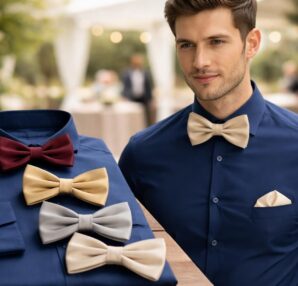 découvrez comment choisir la couleur parfaite de nœud papillon pour accompagner une chemise bleu marine lors d'un mariage et éviter les faux-pas en style.