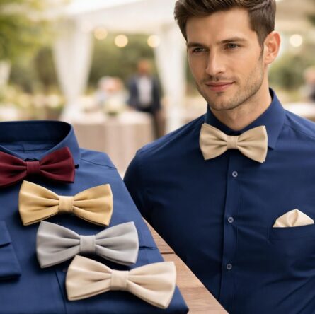 découvrez comment choisir la couleur parfaite de nœud papillon pour accompagner une chemise bleu marine lors d'un mariage et éviter les faux-pas en style.