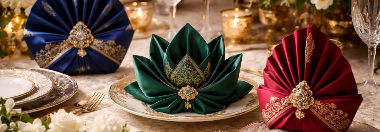 découvrez des idées élégantes de pliage de serviettes orientales pour sublimer votre mariage de rêve avec une touche d'originalité et de raffinement.
