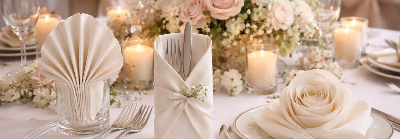 découvrez notre guide complet pour le pliage de serviettes, et créez une décoration de table élégante et unique pour un mariage réussi et inoubliable.