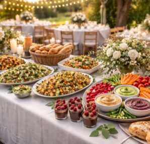 découvrez nos options de repas froids pour 50 personnes, spécialement conçues pour un mariage. choisissez parmi des menus végétariens et véganes savoureux, adaptés à tous vos invités.