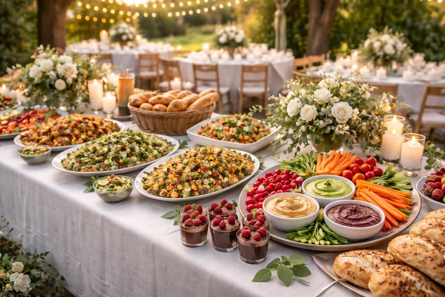 découvrez nos options de repas froids pour 50 personnes, spécialement conçues pour un mariage. choisissez parmi des menus végétariens et véganes savoureux, adaptés à tous vos invités.