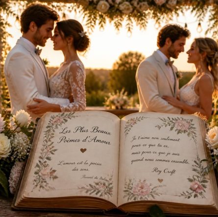découvrez une sélection des plus beaux poèmes d’amour parfaits pour un mariage, à partager pour émouvoir et célébrer l'amour lors de ce jour unique.