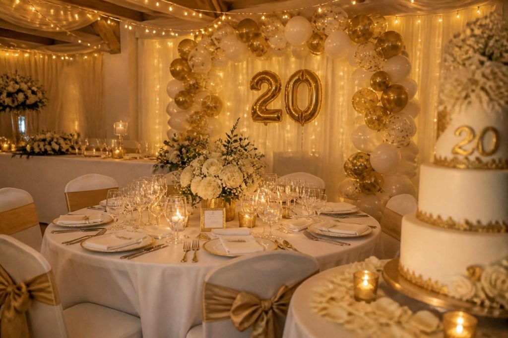 découvrez des idées originales de thèmes et de décorations pour organiser un anniversaire de mariage exceptionnel célébrant 20 années d'amour et de complicité.