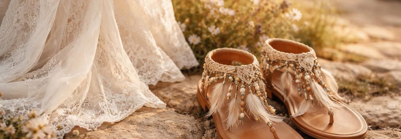découvrez nos idées de sandales bohèmes élégantes pour sublimer votre robe de mariage et créer un look harmonieux et tendance.