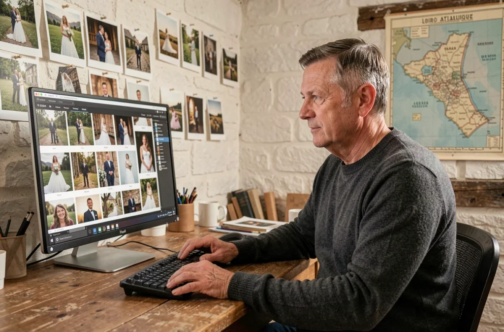 Photographe professionnel retouchant des photos en studio à Guérande, Loire-Atlantique